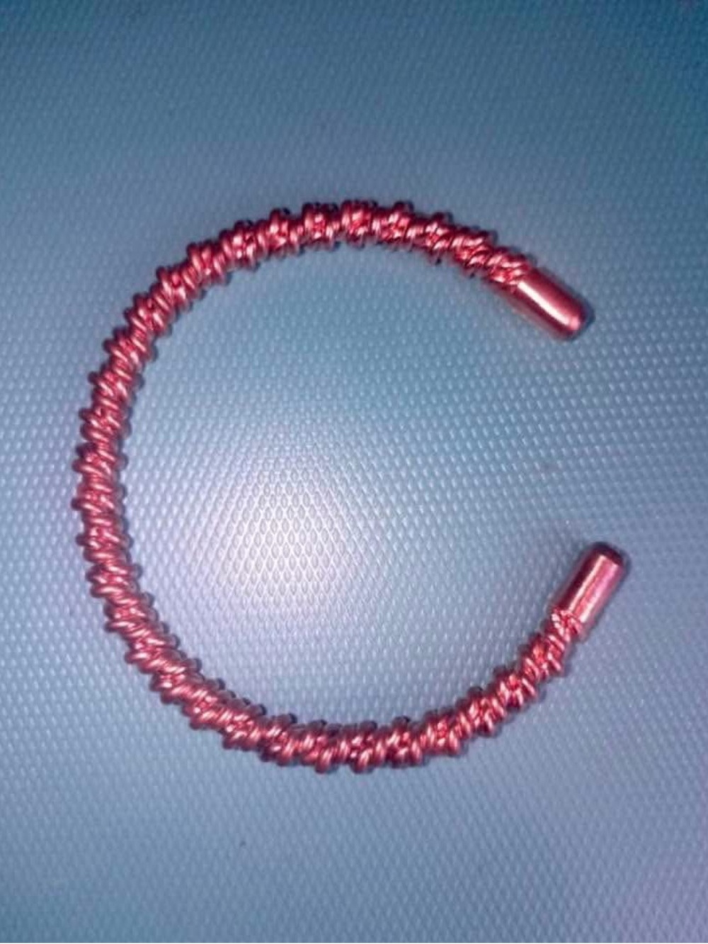 Tensor Copper Twisted Wire Open Bangle Bracelet in Rose Pink  Rise Renew and Tr